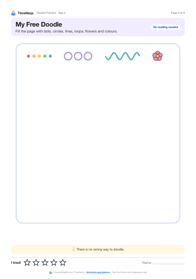My Free Doodle: printable worksheet from the Doodle Practice