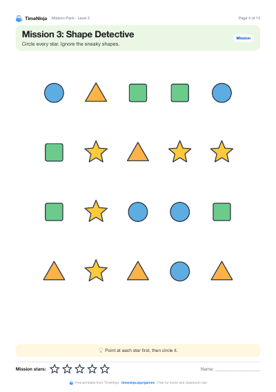 Shape Detective: printable worksheet from the Mission Pack · Level 2
